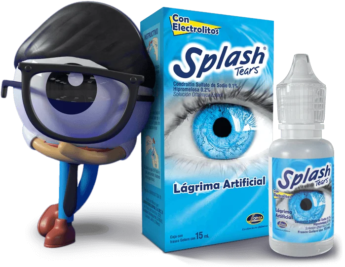 A relieved eye with splash tears